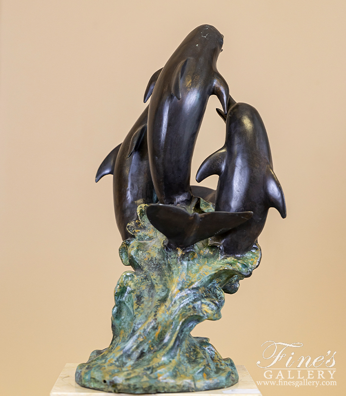 Bronze Fountains  - Three Dolphins Bronze Dolphins Fountain - BF-829